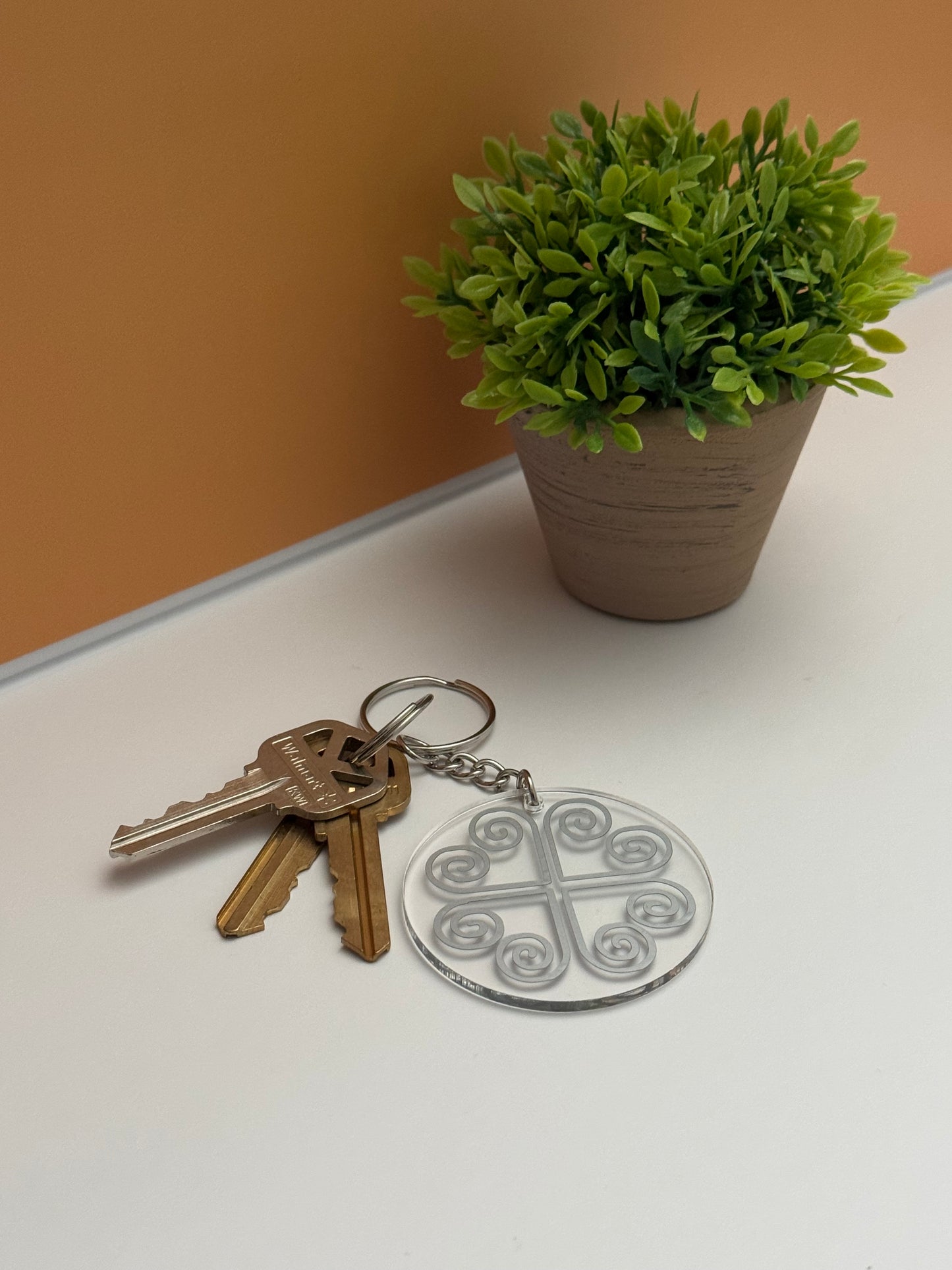 Clover Heart Key Chain