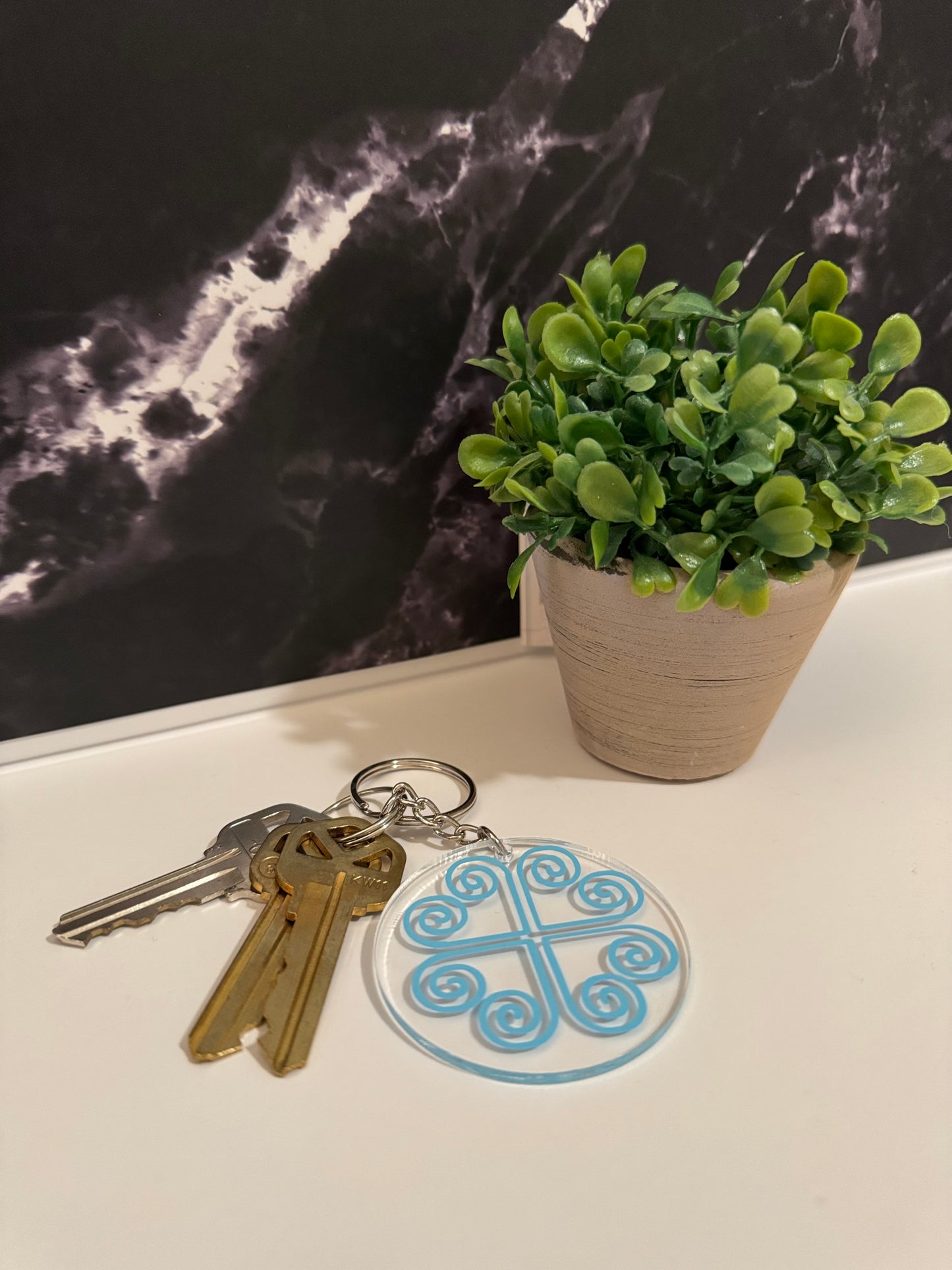 Clover Heart Key Chain