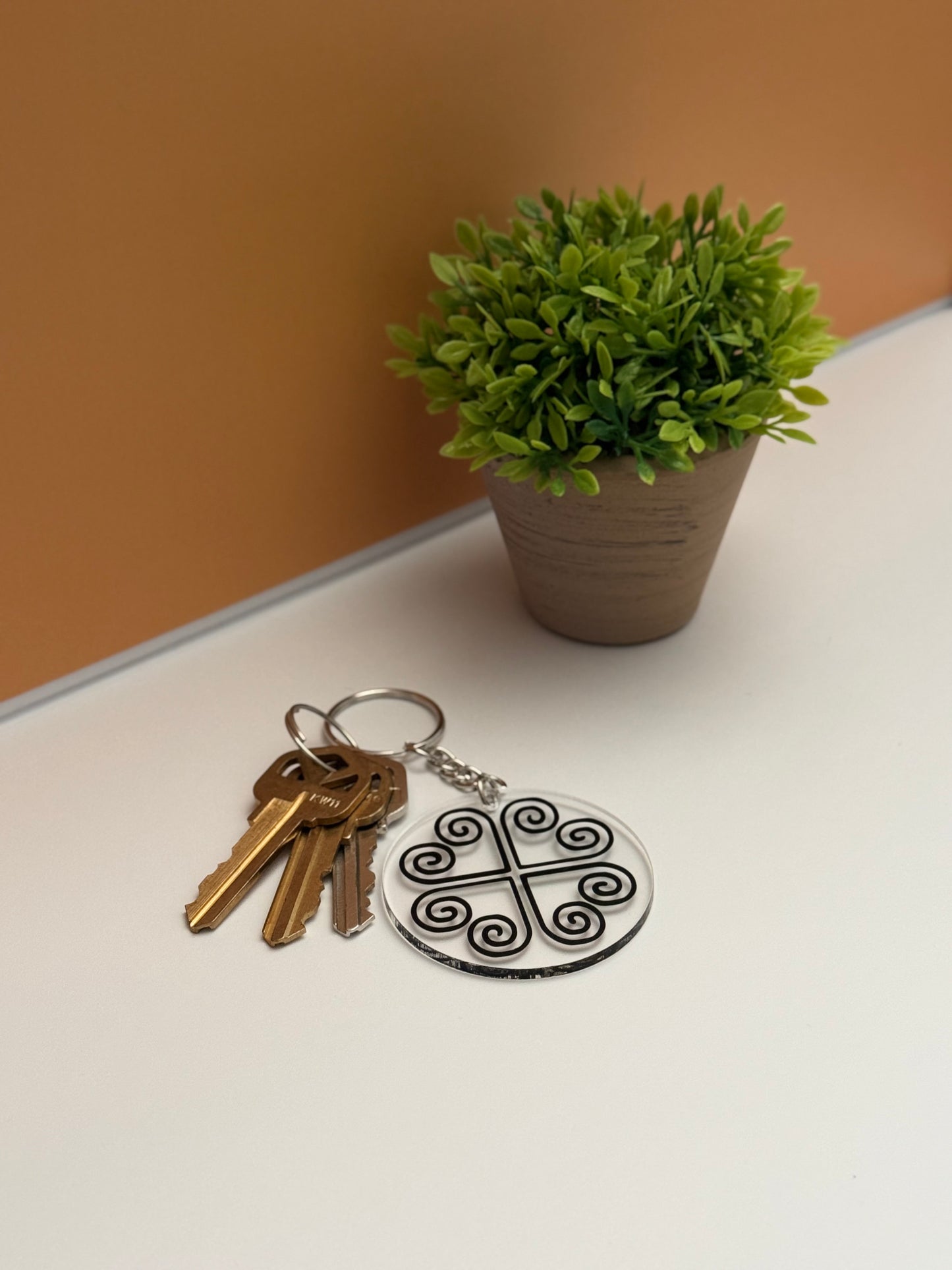 Clover Heart Key Chain