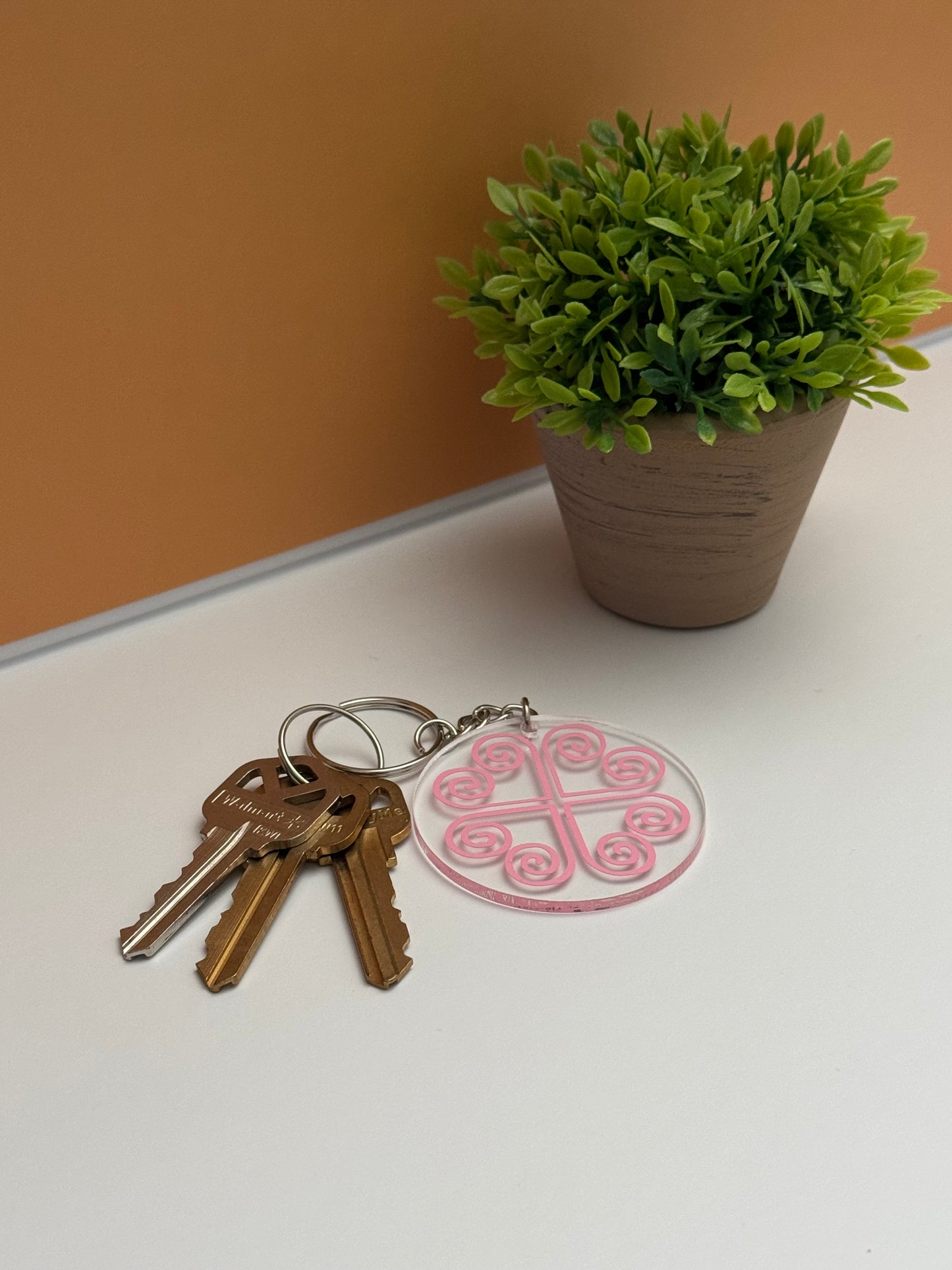 Clover Heart Key Chain