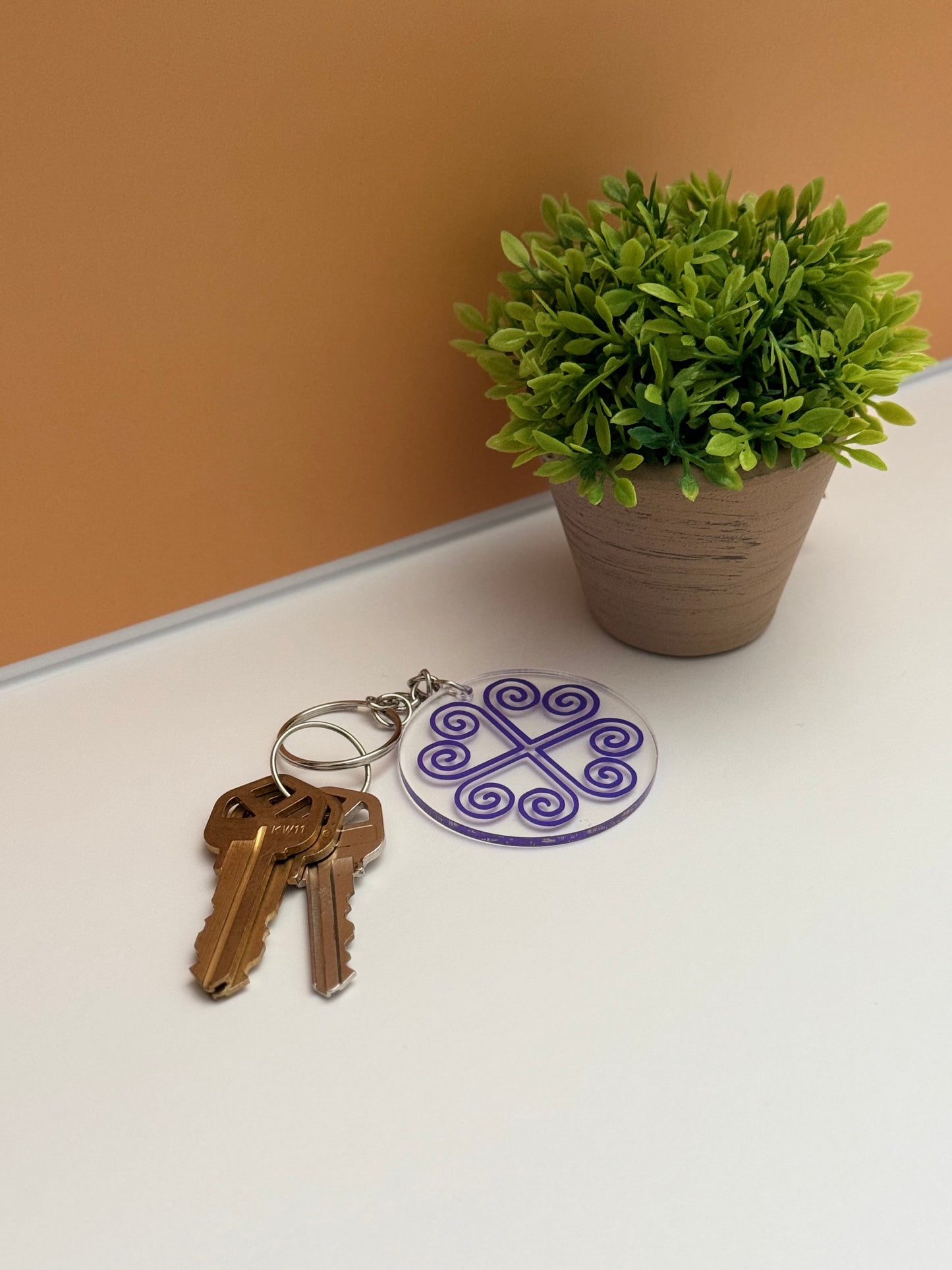 Clover Heart Key Chain